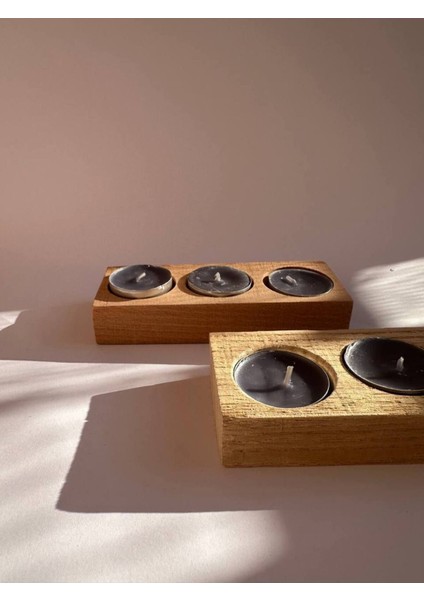 Luxury Ahşap Tealight 3 Lü Mumluk 1 Adet fiyatları