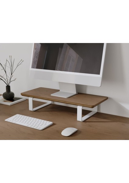 Luxury Doğal Ahşap Monitör Yükseltici Monitor Altlığı Monitör Sehpası Tek Monitör 1 Adet