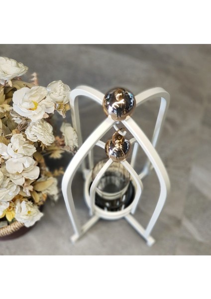 Luxury Metal Tekli Mumluk Krem 1 Adet modelleri