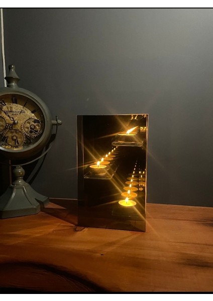 Luxury Aynalı Sonsuzluk Mumluk 1 Adet