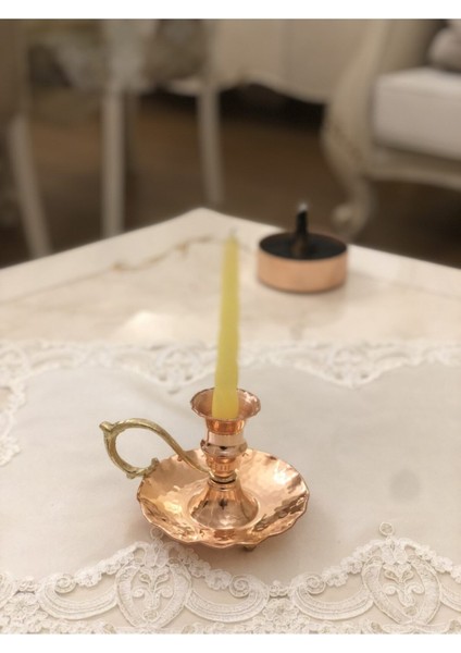 Luxury Bakır Fırfırlı Şamdan&mumluk Parlak 1 Adet