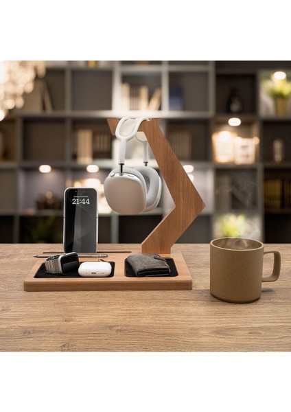 Luxury Gamer Kulaklık Standı - Kulaklık Tutucu - Dekoratif Kulaklık Standı - Mdf - Ceviz 1 Adet
