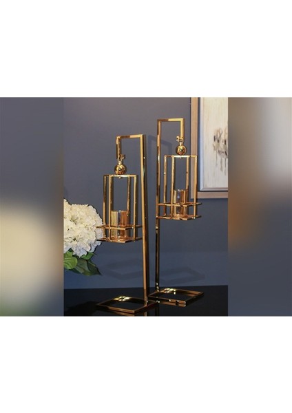 Luxury Gold 2li Yer Mumluğu Seti 1 Adet