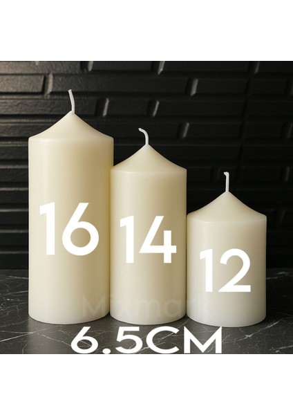 Luxury 3lü Silindir Mumluk ve 3 Kokulu Silindir Beyaz Mum- Söz-Organizasyon- Özel Gün- Dekor 1 Adet