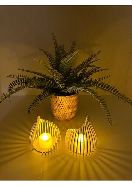 Luxury 3D Baskı Beyaz Damla Şeklinde Mumluk 1 Adet fırsatları