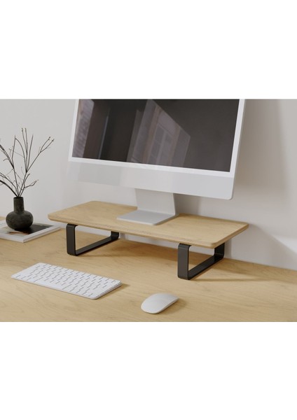 Luxury Doğal Ahşap Monitör Yükseltici Monitor Altlığı Monitör Sehpası Tek Monitör 1 Adet