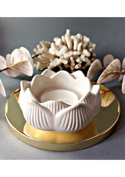 Luxury Lotus Çiçeği Mumluk 1 Adet