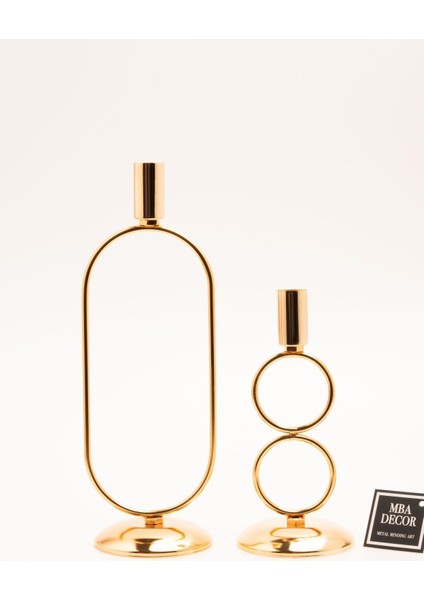 Luxury Orbital Grow Ikili Şamdan Mumluk - Dekoratif Paslanmaz Kaplama Ev Dekorasyonu Için Gold Şıklığı 1 Adet modelleri