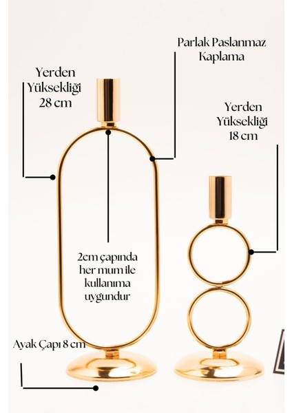 Luxury Orbital Grow Ikili Şamdan Mumluk - Dekoratif Paslanmaz Kaplama Ev Dekorasyonu Için Gold Şıklığı 1 Adet fırsatları
