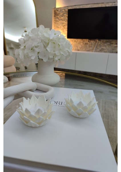 Luxury 2'li Set Lotus Çiçeği Tealight Tutucu Plastik Dekoratif LED Mumluk, Mumlar Dahildir 1 Adet fırsatları