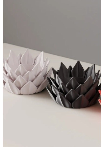 Luxury 2'li Set Lotus Çiçeği Tealight Tutucu Plastik Dekoratif LED Mumluk, Mumlar Dahildir 1 Adet indirimleri
