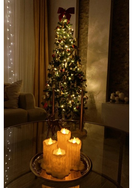 Luxury Dekoratif Işıklı Mum 4lü Tealight Mumluk Dumansız Günışığı Pilli Dekoratif LED Mum 1 Adet fiyatları