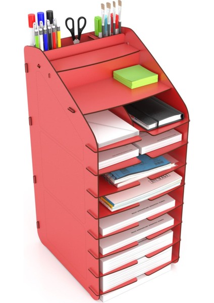 Luxury Design Otto Tower Masaüstü Organizer 10 Kat A4 Evrak Rafı 1 Adet