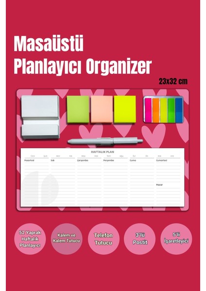 Luxury Masaüstü Planlayıcı Organizer Set |23X32CM| Fonksiyonel, Şık Masaüstü Planlayıcı 1 Adet fiyatları