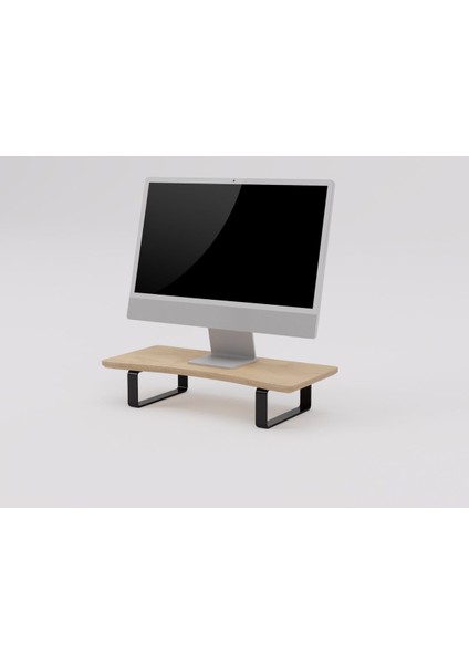 Luxury Doğal Ahşap Monitör Yükseltici Monitor Altlığı Monitör Sehpası Curve Tek Monitör 1 Adet modelleri