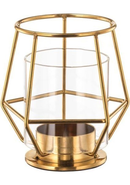 Luxury Dekoratif Keyif Zamanı Tealight Mumluk ( 10 cm ) Sarı 1 Adet