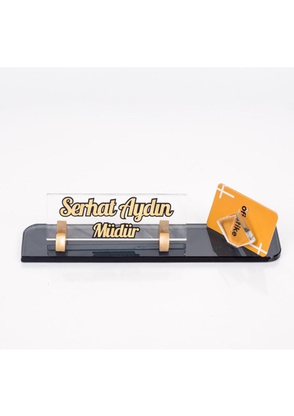 Luxury Maydos Altın Masa Isimliği Kristal Ofis Masaüstü Kabartma Isimlik 1 Adet