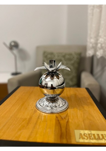Luxury Bereket Nar Şamdan Mumluk, Gümüş Kaplama Konik Mumluk Dekoratif Konik Mumluklar Düğün Parti Dekoras 1 Adet