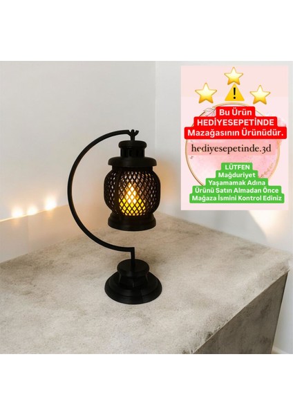 Luxury Dekoratif Çay Yanı Şamdan Mumluk (Led Mum Dahil) 1 Adet
