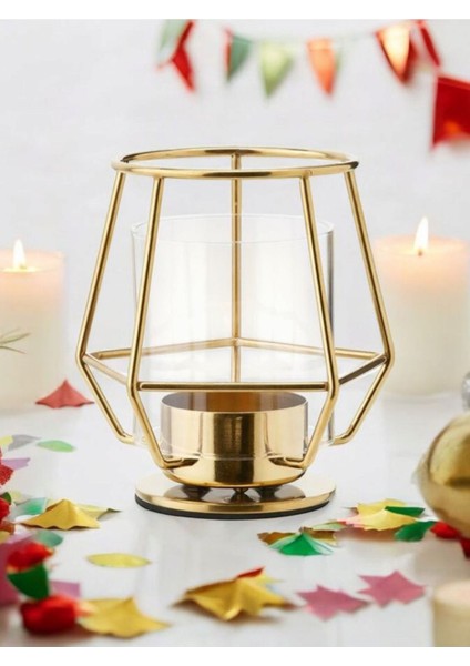 Luxury Ayaklı Gold Lux Şamdan 1 Adet