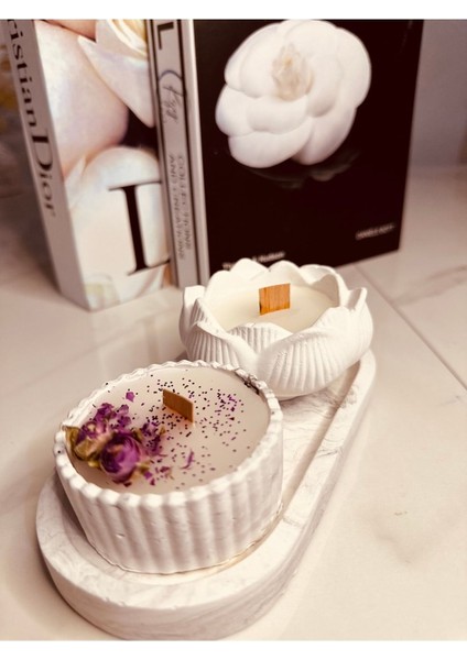 Luxury Lotus Mumluk Set Tabaklı 1 Adet