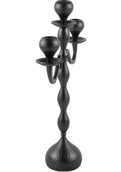 Luxury Siyah Boğumlu 3 Kollu Şamdan 30X10X43CM 1 Adet fiyatları