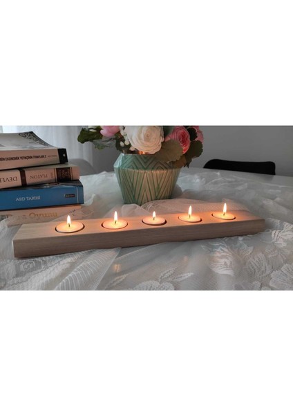 Luxury Ahşap Mumluk 1 Adet