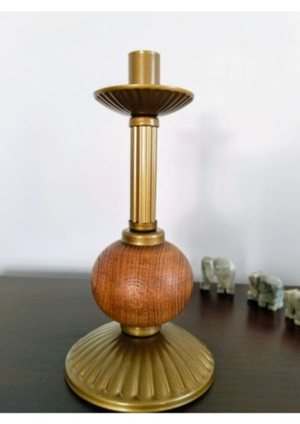 Luxury Tekli Pino Mumluk Ahşap Top Detaylı Eskitme 1 Adet