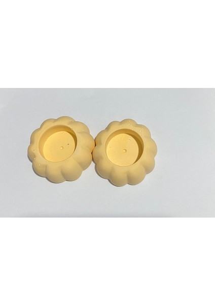 Luxury Çiçek Desenli Alçı Mumluk (Ikili) (Mum Dahil Değildir.) 1 Adet fiyatları