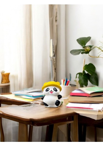 Luxury Şapkalı Kawaii Sevimli Panda Fotoğraf ve Not Tutucu - Ofis Masa Not Tutacağı 1 Adet