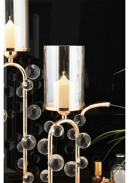 Luxury Mavis 2 Li Kristal Boncuklu Lüks Mumluk Sarı 1 Adet modelleri