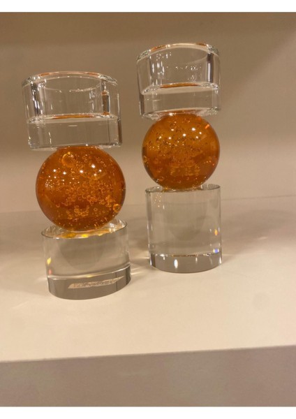 Luxury 2'li Mumluk Kristal Oranje 1 Adet indirimleri