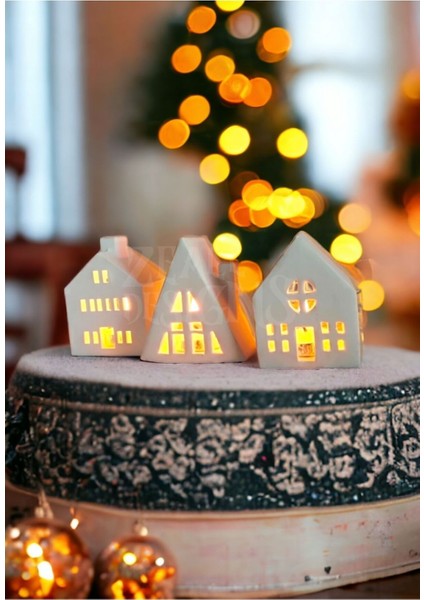 Luxury 3lü Ev Mumluk Dekoratif Beton Mumluk Tealight Mumlar Dahildir 1 Adet
