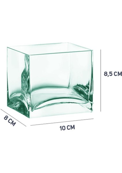 Luxury Dekoratif Yeşil Cam Mumluk 8 x 8,5 x 10 cm 1 Adet fiyatları