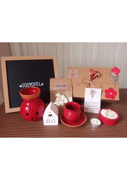 Luxury Sosyofel Dekoratif Anneler Günü Soya Wax Hediye Keyif Seti 1 Adet