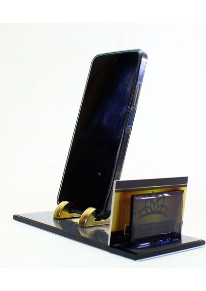 Luxury Telefon Standı Cam Füme Krom Metal Ayak Masa Üstü Telefon Tutucu Stand Araç Telefon Tutucu 1 Adet