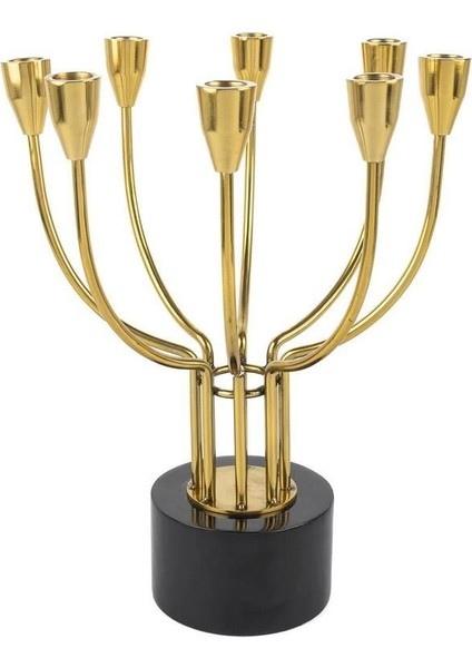 Luxury Gold Siyah 8 Kollu Şamdan 30X29X38CM 1 Adet