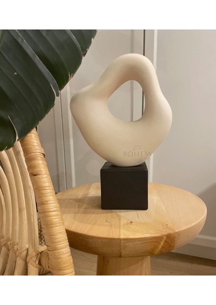 Luxury Seramik Büyük Asimetrik Büst, Heykel Bej Siyah 1 Adet fiyatları