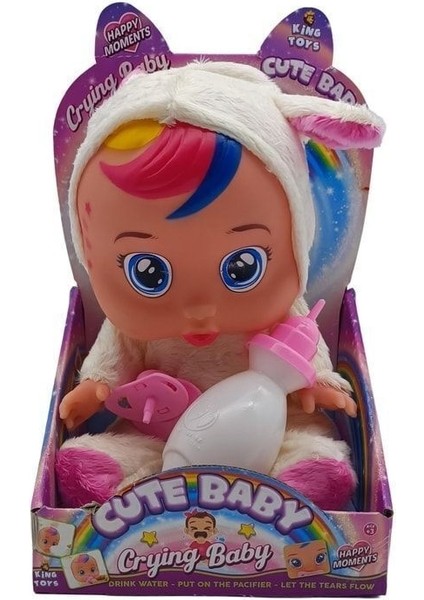 Luxury Cute Ağlayan Emzikli Biberonlu Bebek 1 Adet