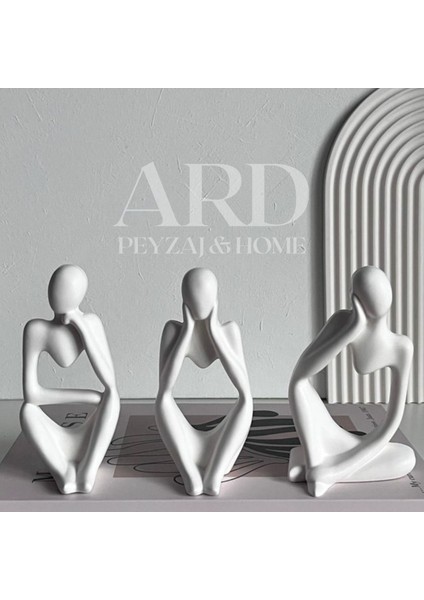 Luxury & Home Nordic Tarzı 3'lü Heykel Seti 1 Adet