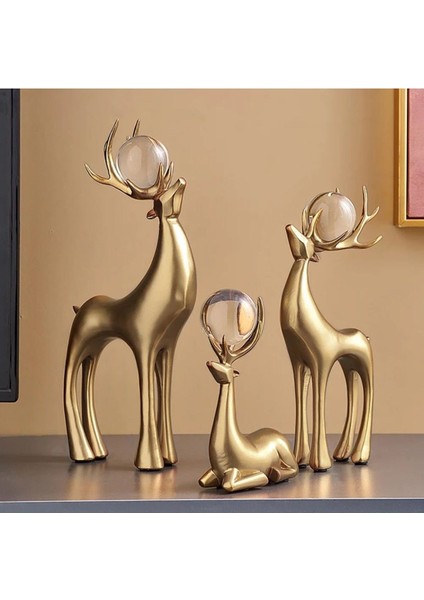Luxury 3lü Geyik Aksesuar Kristal Toplu 1 Adet