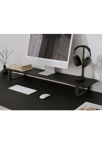 Luxury Doğal Ahşap Monitör Yükseltici Monitor Altlığı Monitör Sehpası Curve 1 Adet