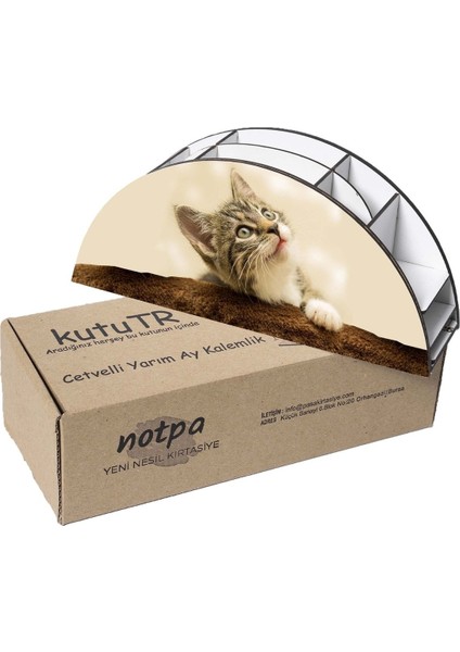 Luxury Ahşap Vip Kedi Serisi Gökkuşağı Cetvelli Masaüstü Kalemlik Organizer Montajlı Kutulu 1 Adet indirimleri