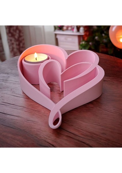 Luxury Iki Kalp Tealight Mumluk - Romantik ve Şık Tasarım 1 Adet fiyatları