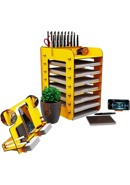 Luxury Robinia A4 Evrak Rafı Ofis Masaüstü Organizer Düzenleyici 3'lü Set 1 Adet