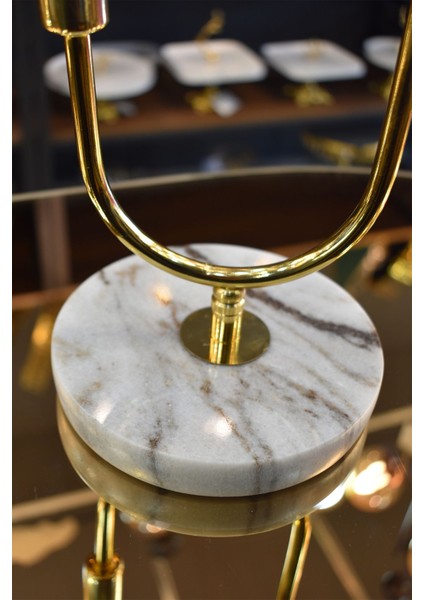 Luxury Altın 2'li Mermer Tabanlı Gold Şamdan,şık Mermer Metal Mumluk 1 Metal 1 Adet modelleri