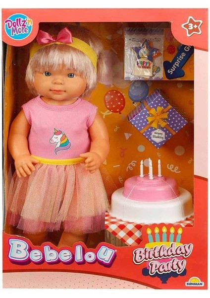 Bebelou Doğum Günü Bebeği 40 cm - Pembe Etekli Bebelou 1 Adet