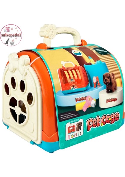 Luxury Sesli Yürüyen Köpek Taşıma Çantalı Aksesuarlı Set - Kafesli Taşınabilir Çantalı Yürüyen Köpek Set 1 Adet