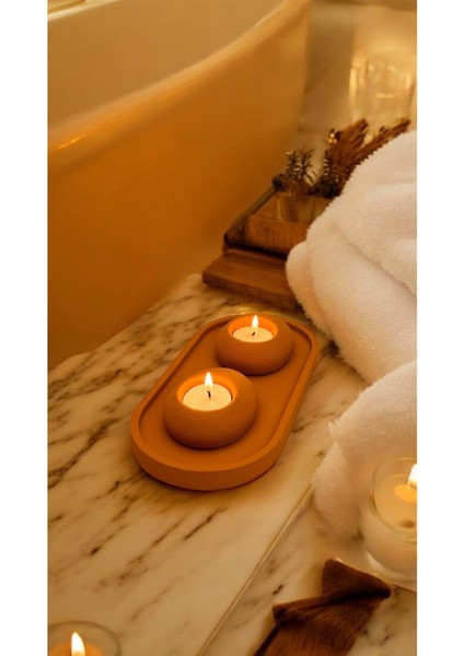 Luxury El Yapımı 3'lü Tealight Mumluk Seti – Dekoratif Şamdan & Mumluk – Spa, Meditasyon ve Ev Dekorasyonu 1 Adet