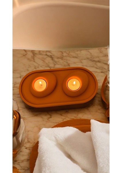Luxury El Yapımı 3'lü Tealight Mumluk Seti – Dekoratif Şamdan & Mumluk – Spa, Meditasyon ve Ev Dekorasyonu 1 Adet